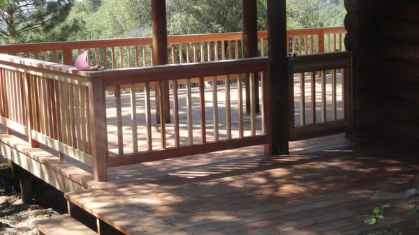 Deck replacement on a log home