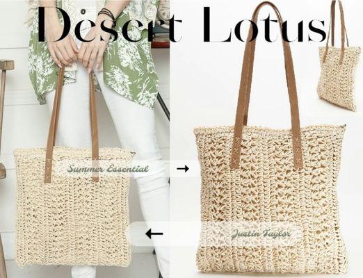 Justin Taylor beach bags in Desert Lotus boutique!