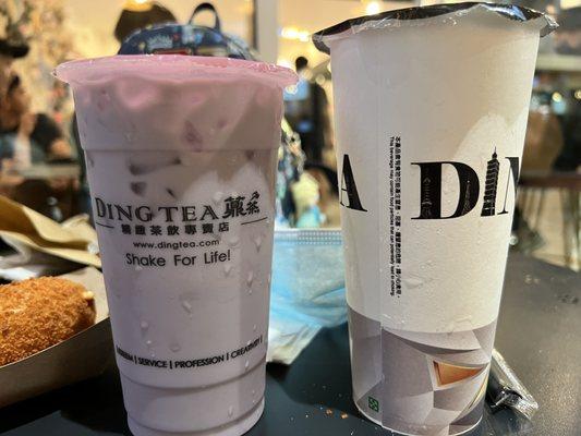 Lychee Yakult and Taro Milk Tea