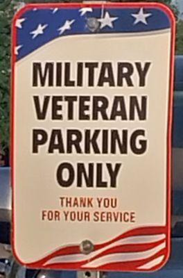 Veteran Parking Sign w Gratitude