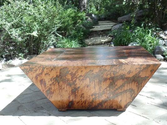 42" Square Parallax Fire pit in Tuscan