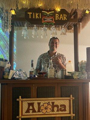 This is the lead bartender. He is an amazing mixologist who will blow your MIND