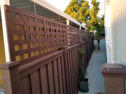 Trex Fencing with custom, offset lattice