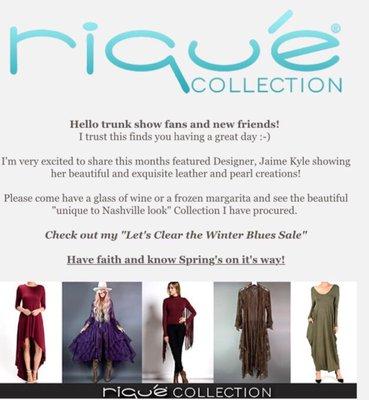 Great trunk show next weekend Fashion  and Fun!