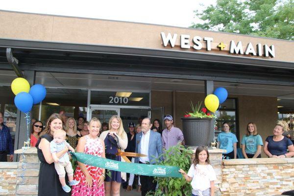 Ribbon cutting for West + Main, congrats Stacie and Madie