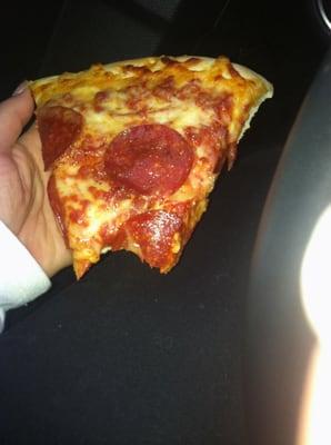 Fresh slice of pepperoni pizza!!!! Delicious!