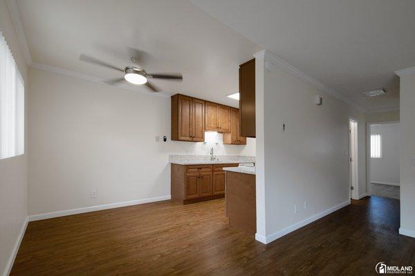 Dining room and kitchen