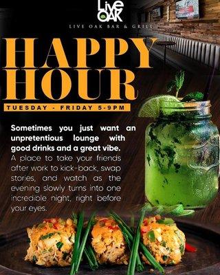 Live Oak Lounge & Grill #liveoakhtx #happyhour