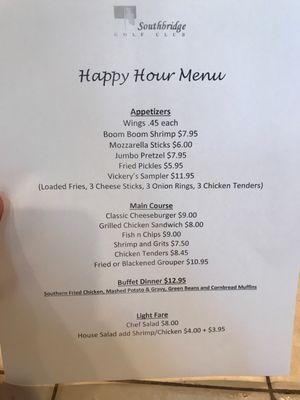 Happy Hour Menu