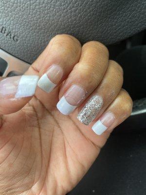 Fill with  french manicure/regular polish