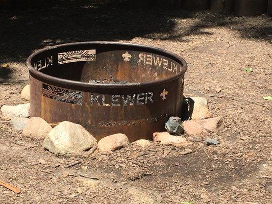 Even the fire rings are cool, with the name of each campsite and the "Arrow of Light" cut into them.