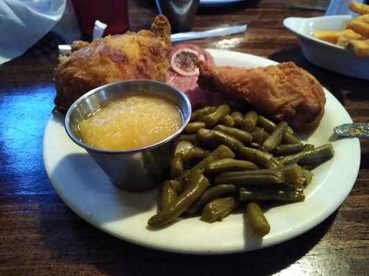 Fried chicken and country ham combo.