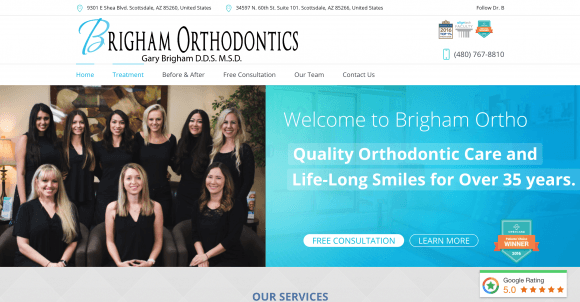 Website design for Brigham Orthodontics