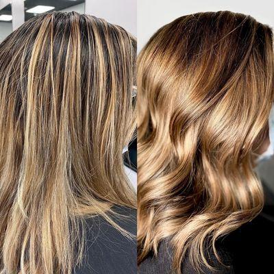 Balayage, toner, Botanical Repair treatment, and woman's cut by Brittany