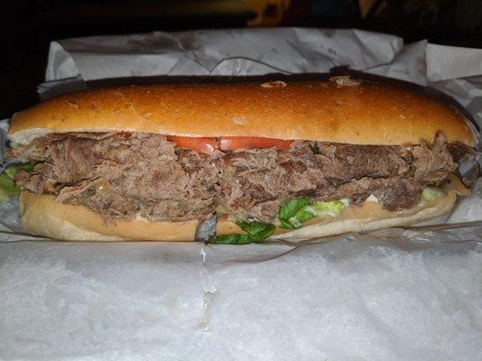 Steak sub, LTM, fried onions