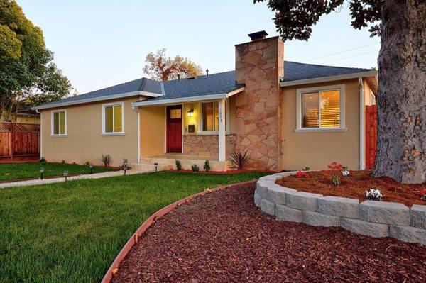 Landscape of full house remodeling.