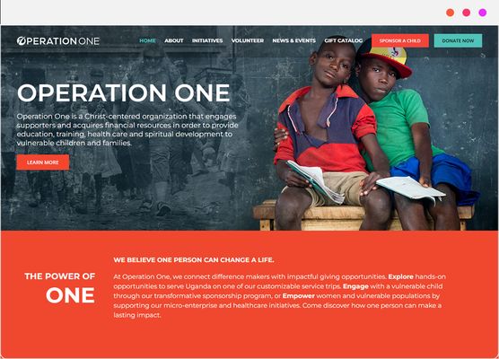 Operation One nonprofit website