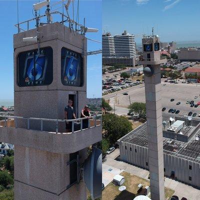 KRIS 6 200' tower graphics in inside of tower. Clear vinyl with white overlay so tower can be lit up at night.