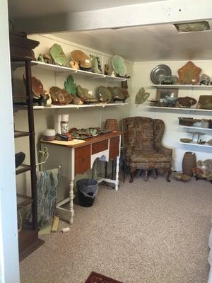 Our indoor display room with serving pieces