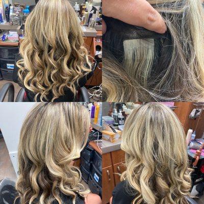 Highlights, Haircut and Style with tape in hair extensions