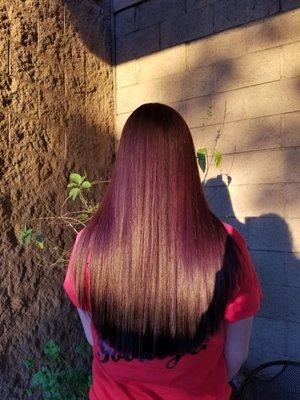 Red violet color by Senaida Lopez Instagram hairbysenaida_lopez777