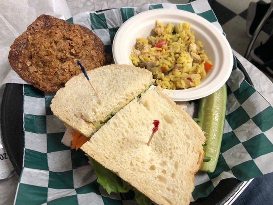 A lunch box, only $15 also includes a bag of chips.  And you get to choose the sides.