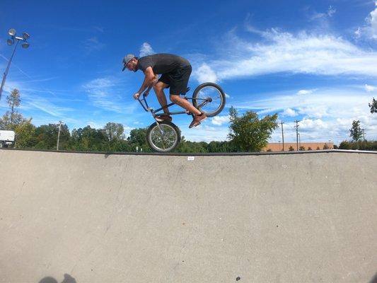 Manager Thomas Martin, Foot jam over a Guerrilla sticker at Westerville Ohio skate park.