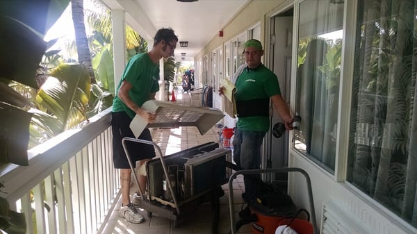 Matt and John rocking a PTAC Cleaning down in Key West, FL #bestjobiveeverhad