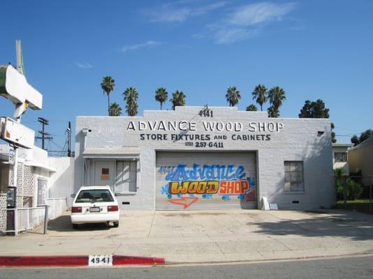 advance wood shop, gate closed