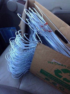 100 free wire hangers for my garage sale!