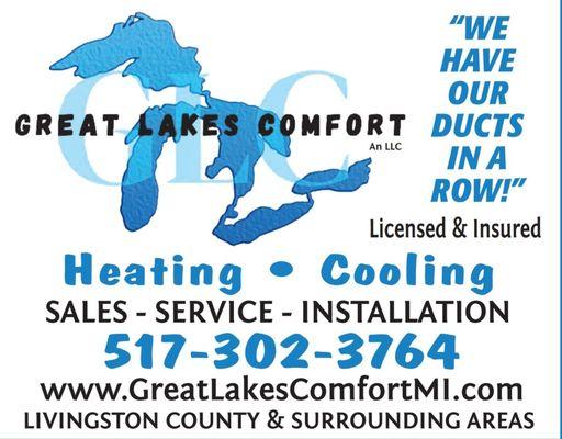 Great service! Great prices! Great Lakes Comfort!