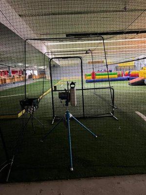 Batting cage with BP-1 Pitching Machine.