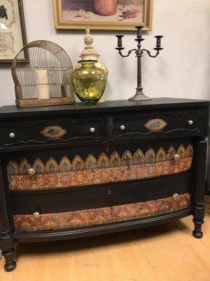 Black bohemian dresser.