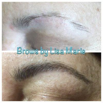 Amazing Brows! This is a healed brow by Lisa Marie. #healedmicroblading #microbladingTracyCa #bestbrow #Lisamarieink