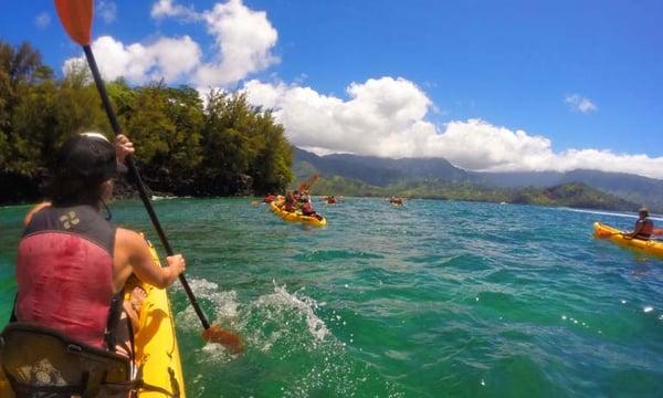 Kayaking on The Wild Traveler's Hawaii / Kauai teen tour.