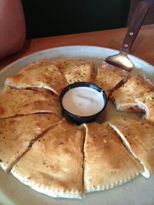 Ham bacon cheese calzone ring