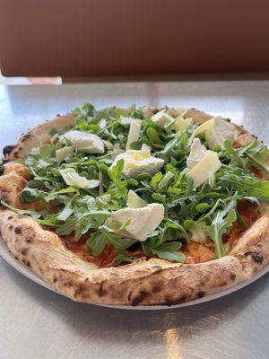 Delicious in every way. Caprese Specialty Pizza with yummy burrata.