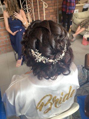 Bridal hair! lasted All day and night!