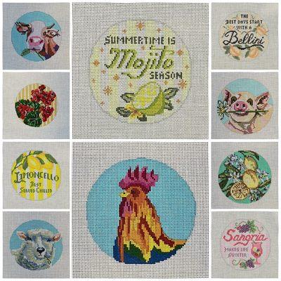 Ornament-Sized Hand Painted Needlepoint designs