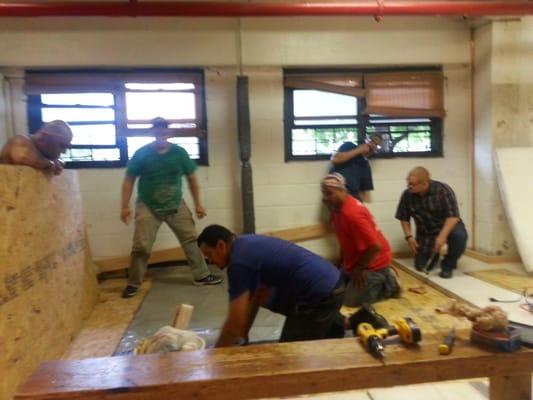 Setting up New mats for the Dojo