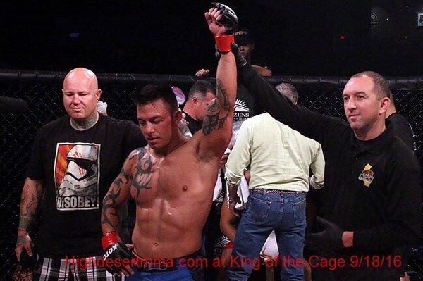 Coach Daniel winning KOTC MMA fight.