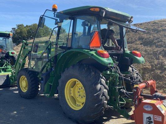 Back glass done on a tractor