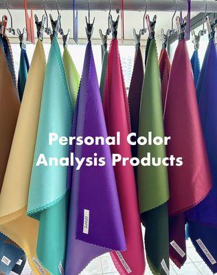 We offer Personal Color Analysis products: Color Flags, Color Capes, and Color Drapes.