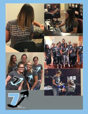 Our shirts are in action working to promote first orthodontics visit at age 7/8 as recommened by the American Association of Orthodontists.