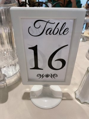 Table numbers, I believe they can be used for weddings too, though I'd bring something a little fancier/prettier if it were me!