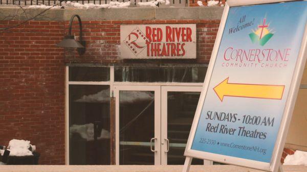 We gather every Sunday at Red River Theatres in downtown Concord.