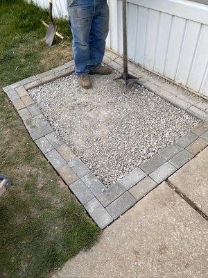 Small hardscape patio prep