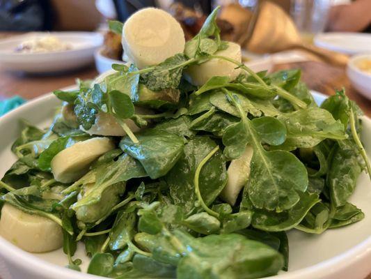 Hearts of palm avocado watercress salad...