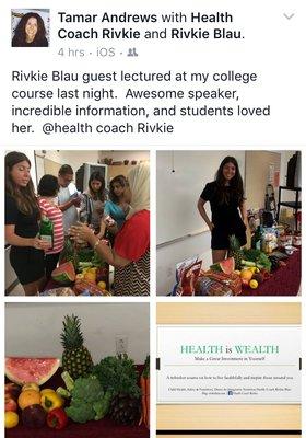 Health lecture at Santa Monica College 9/8/16