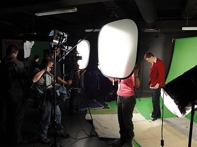 Behind the scenes greenscreen